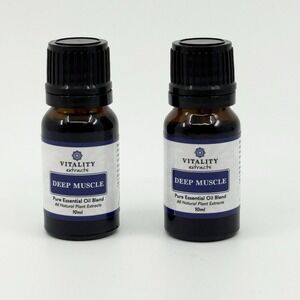 2x VITALITY Extracts Deep Muscle Pure Essential Oil Blend 10ml Glass Bottles